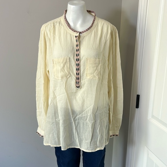 Marie Louise de Monterey Braid Blouse in Antique Embroidered Shirt Sz 10 NEW - Picture 2 of 15